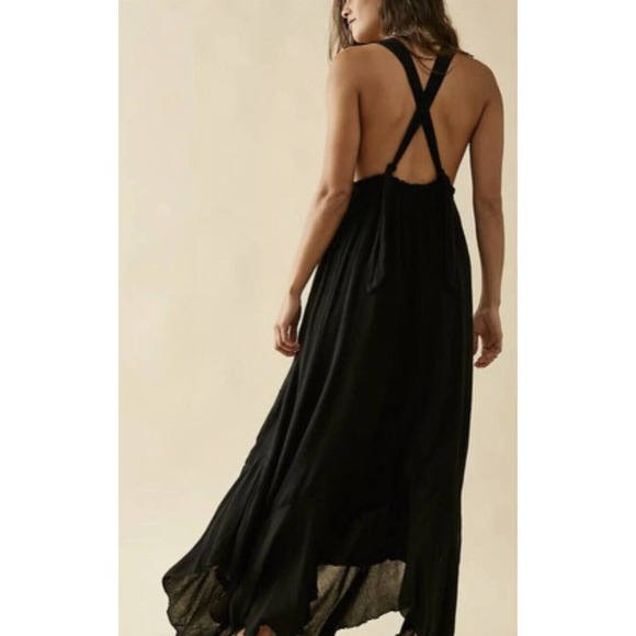 Free People Endless Summer Showstopper Midi Dress XS Black - Picture 2 of 5